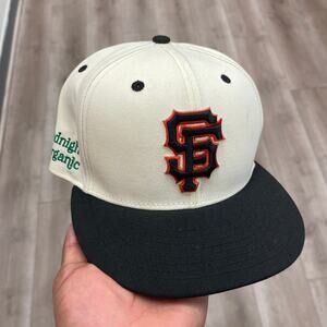 HUF New Era Midnight Organic SF Giants Cream Hat Fitted Size 7 3/8 B10